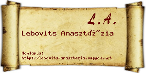 Lebovits Anasztázia névjegykártya